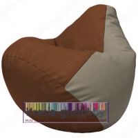 Бескаркасное кресло мешок Груша Г2.3-0702 (коричневый, светло-серый)